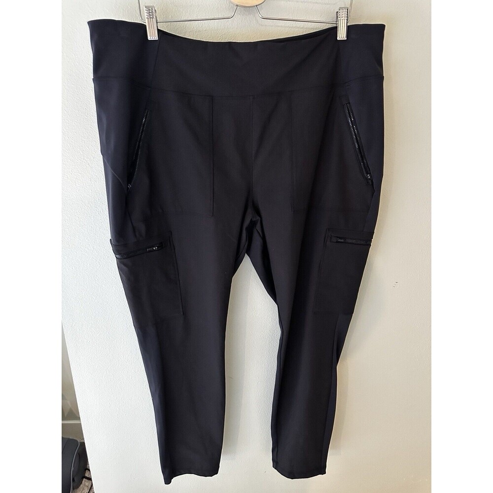 Athleta 24 Black Pants Plus Size Women’s Zipper Pockets EUC Leggings